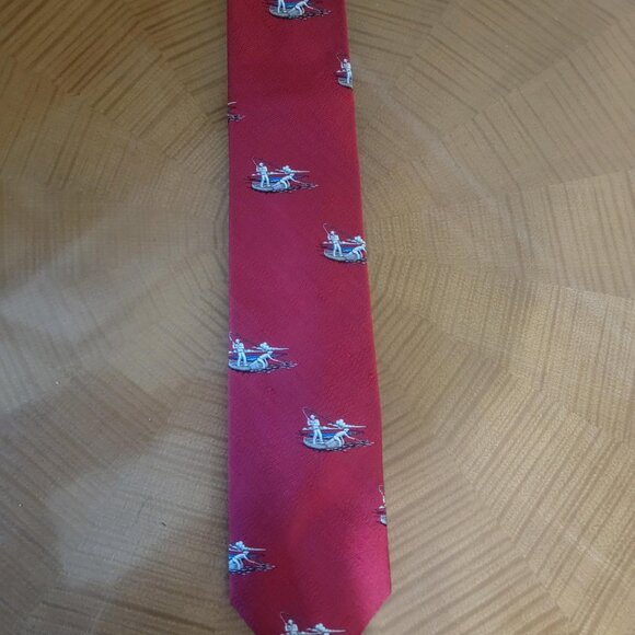 Vintage Ferrell Reed for Nordstrom Silk Neck Tie Fly Fishing Theme - Picture 1 of 4